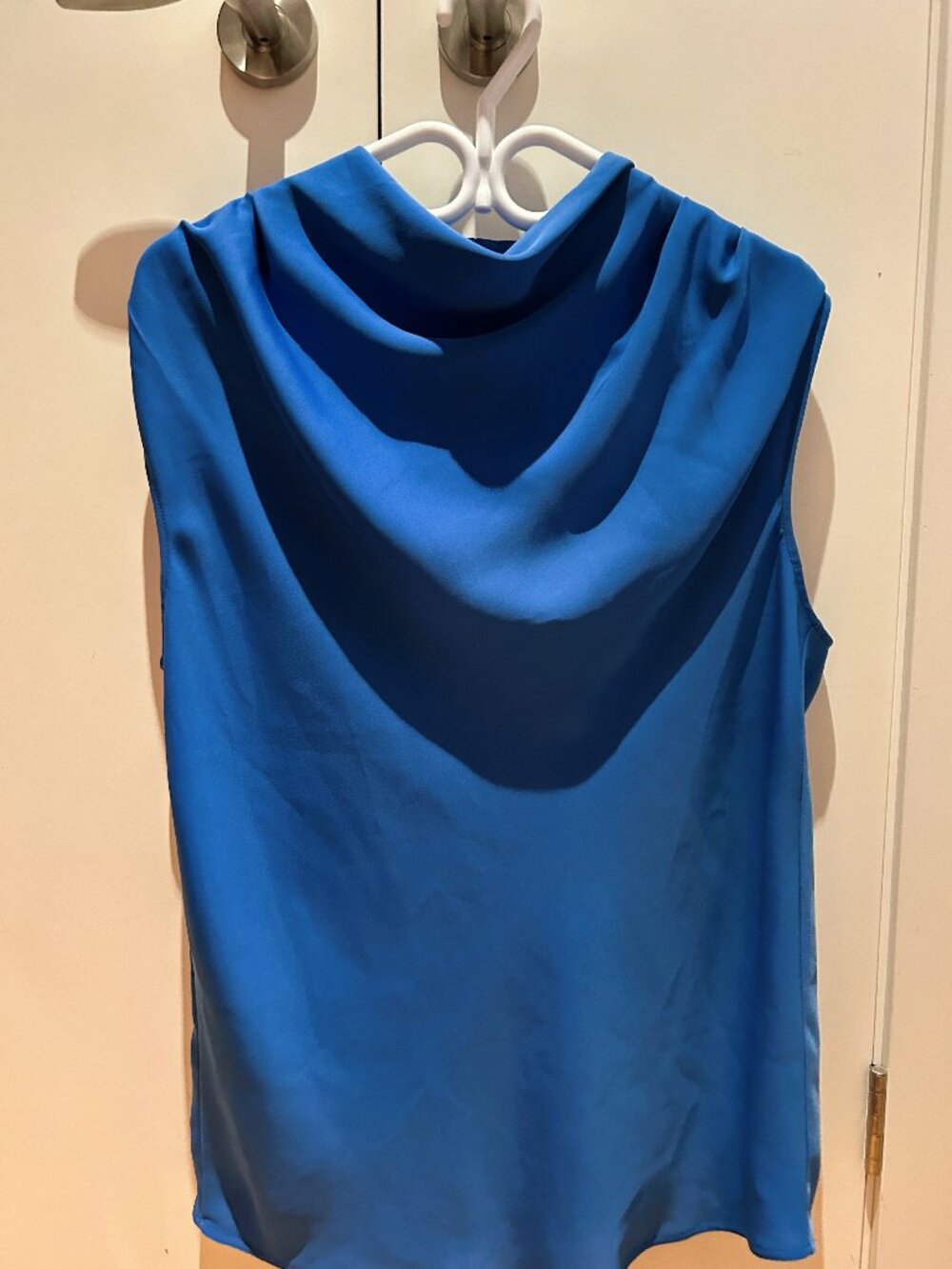 Babaton by Aritzia Carter Blouse | Blue Draped Sleeveless Top | Size Medium